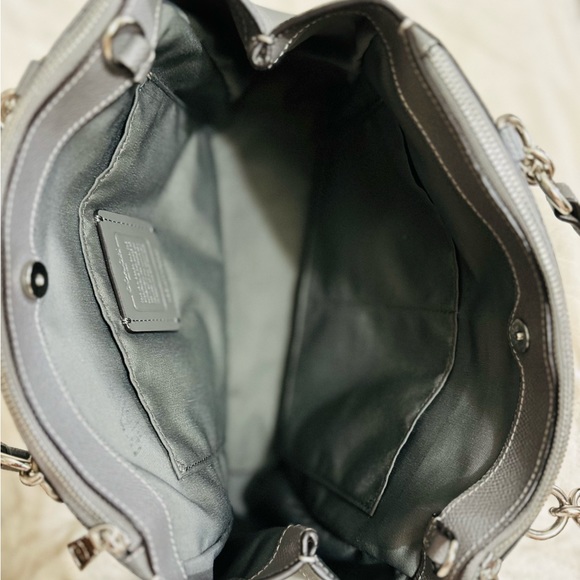 Coach “Leah” Crossbody Bag/Satchel, Crossgrain Leather, Gray, Like New - Picture 8 of 8